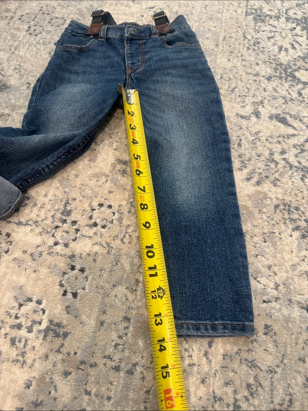 OshKosh B'gosh Denim Jeans with Navy Elastic Suspenders